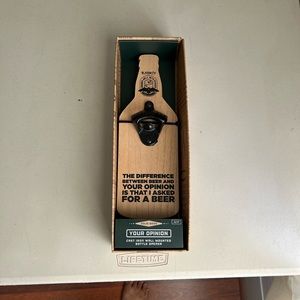 Wall mounted bottle opener